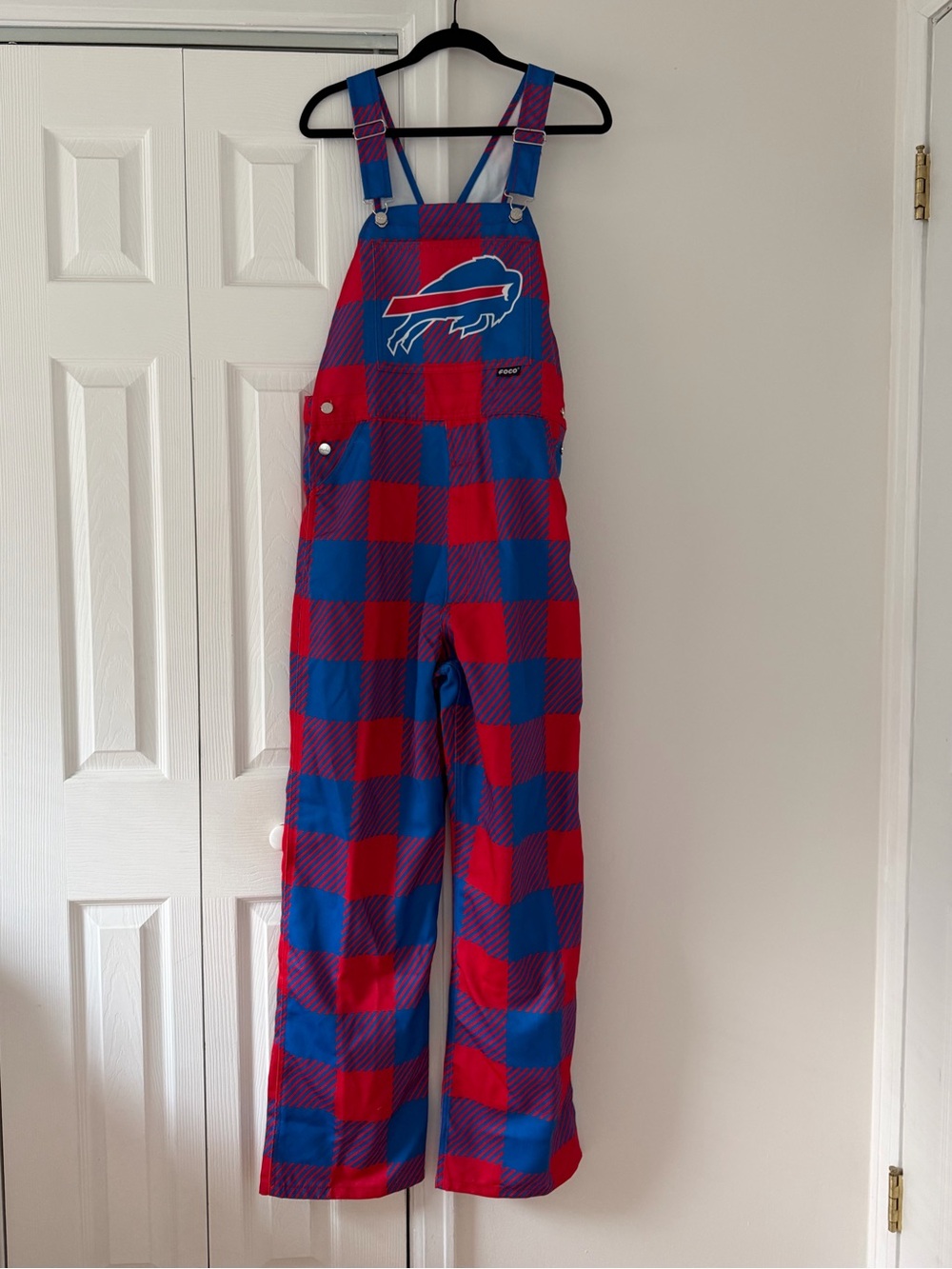 Foco Buffalo Bills Women’s Plaid Bib Overalls